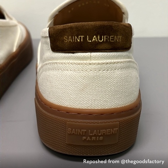 NWOT Saint Laurent Venice Canvas Slip Ons - Picture 7 of 9